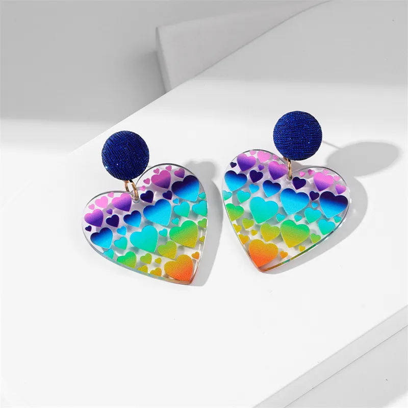 Heart-Shaped Acrylic Earrings