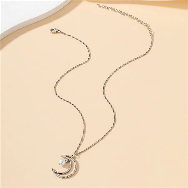 Elegant Crescent Moon Pendant Necklace