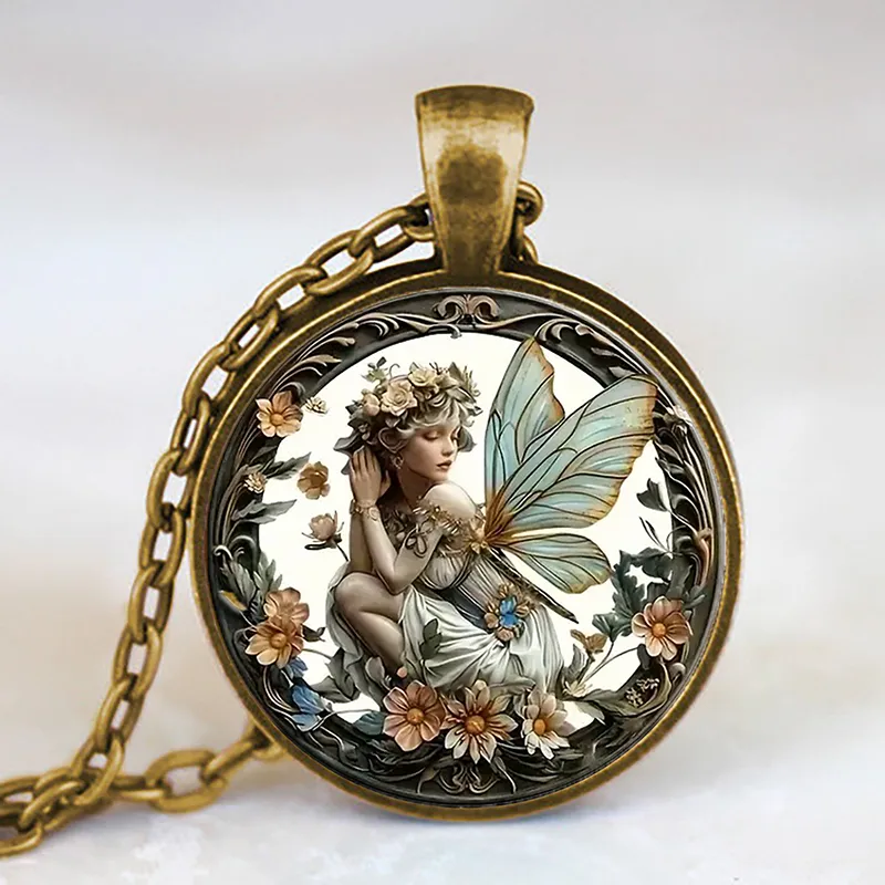 Elegant Vintage Fairy Pendant Necklace
