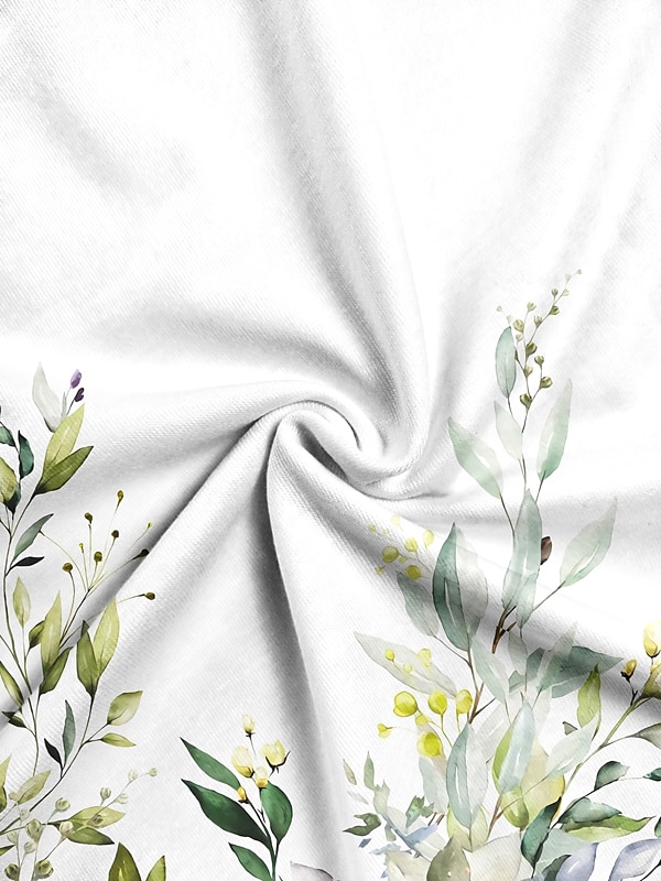 Floral Print Casual V Neck Tee