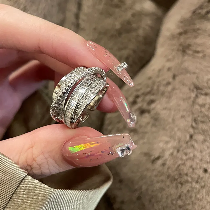 Hip-hop Metal Zircon Rings