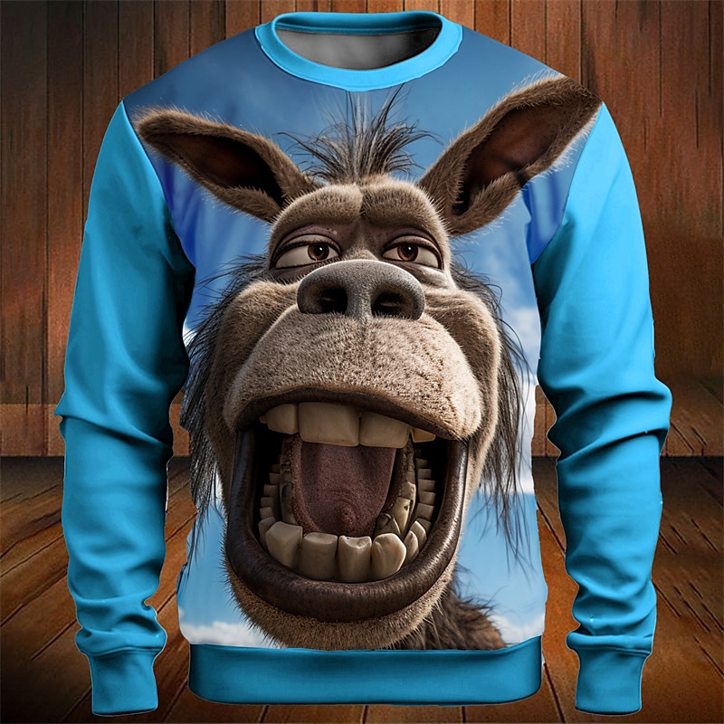 Animal Graphic 3D Pullover Sweatshirt