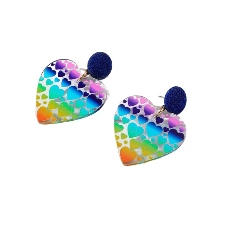Heart-Shaped Acrylic Earrings