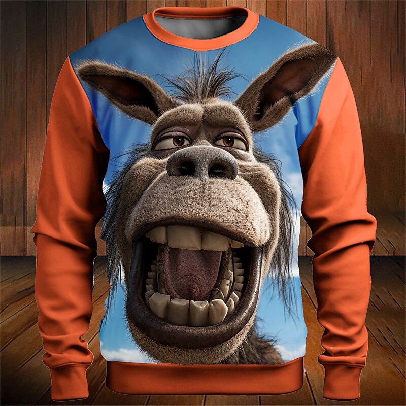 Animal Graphic 3D Pullover Sweatshirt