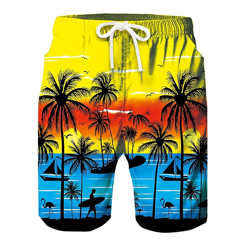 Board Shorts with Graphic Prints, Quick Dry, Daily Comfort